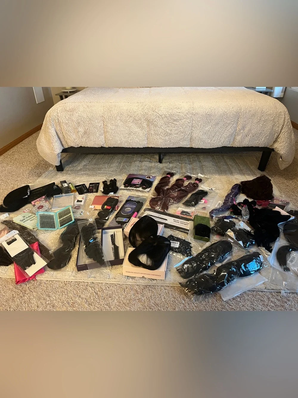 NWT Huge Assorted Human Hair Extensions & Wigs & Lashes both Human and Synthetic - Picture 15 of 15